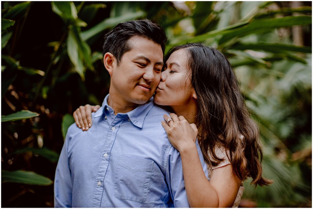 couple poses for san diego engagement photos